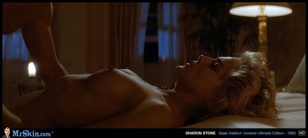 Sharon Stone hot tits in Basic Instinct; Celebrity Hot 