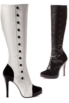 4" Two Toned Knee Boot With Inner Zipper and Concealed Platform LA420-Buttons Leg Avenue; Toys 