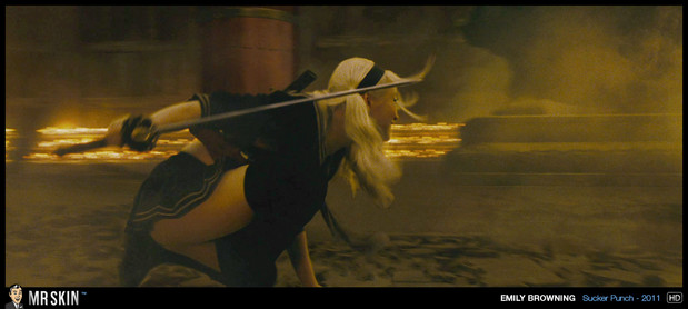 Emily Browning sexy war scene; Celebrity Hot 