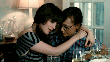 Zooey Deschanel and Rashida Jones Kiss 02; Lesbian GIF 