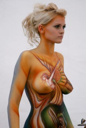 ...; Babe Blonde Bodypaint Hot 