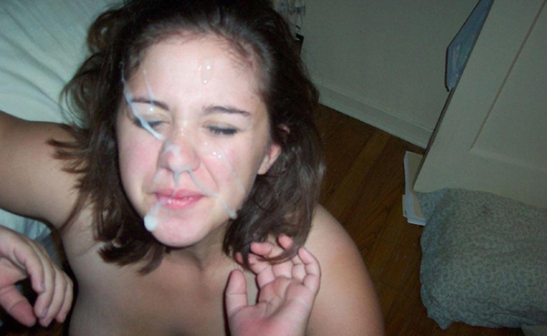 Large Load of Cum on Her Face - Slippery Onion; Cumshots 